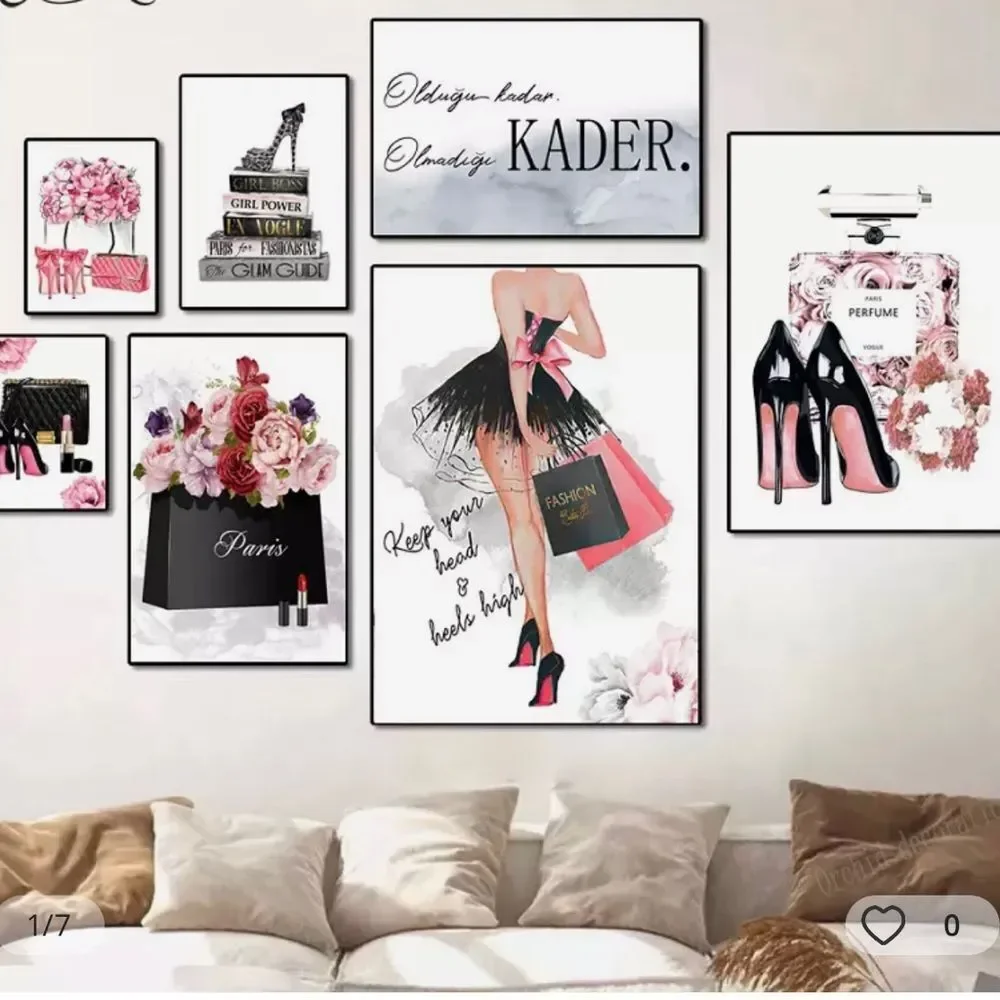 Fashion Glam designer wall art-  girls room home decor
